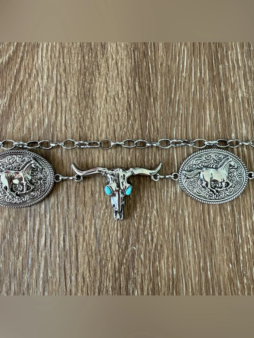Western Metal Concho Chain Belt